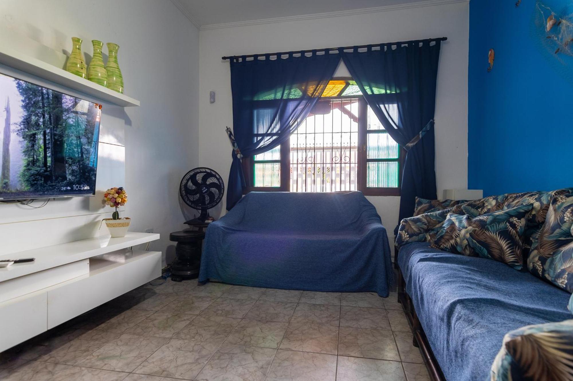 Casa Azul, 2 Quadras Praia-wifi-churrasqueira E Fogao A Lenha - Aceita Caes -caicara-praia Grande Holiday home Praia Grande (Santos)